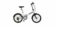 DRB Freedom Bicicletta Pieghevole Pendolare 20 Ruote 6 Velocità Bianco Nero Ciclismo
