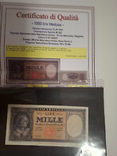 ??1000 Lire Medusa 1947 SPL Certificato MIlle Perizia Banconota Italia??