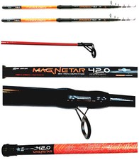 Kit 2 Canne Surfcasting 4.20Mt Lancio 200Gr Potenti Pesca Mare Fondo Spiaggia