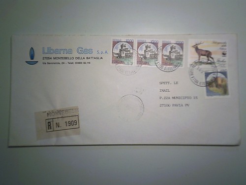 Busta viaggiata libarna - viaggiata, gas
