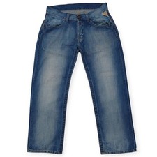 Jeans Replay uomo W36 L32 blu invecchiato dritto rilassato sciolto anni 90 Y2K grunge