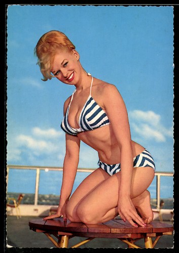 Cartolina donna bikini - cartolina,