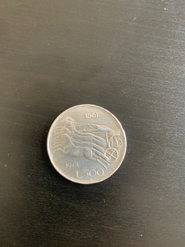 Rara moneta argento - 500, lire