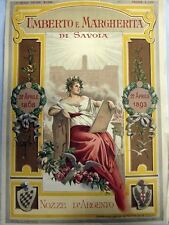 UMBERTO E MARGHERITA DI SAVOIA 22 APRILE 1868 1893 NOZZE D'ARGENTO TREVES (ST24)