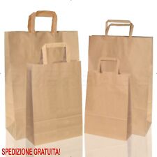 BORSA SHOPPER SACCHETTO DI CARTA MANICO PIATTINA COLORE AVANA