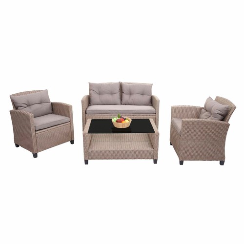 Xxl polyrattan set giardino - polyrattan,