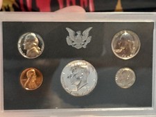 1969-S US Mint Proof Set 5 monete con mezzo dollaro Kennedy in argento 40%