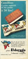 ELDORADO GELATO CAMILLINO 50 LIRE !! 1960 ANNI 60 PUBBLICITÀ 14X33