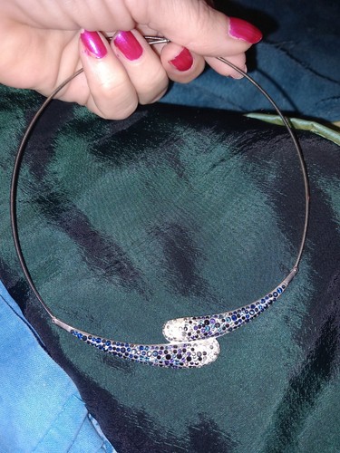 Swarovski collana strass blu - collana,