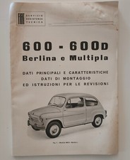 FIAT Servizio Assitenza Tecnica MANUALE OFFICINA 600 D Berlina e Multipla