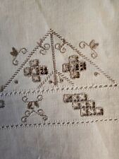 GRANDE IMPORTANTE TOVAGLIA  ANTICA IN LINO .RICAMATA .PERFETTA