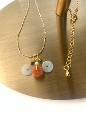 collana dorata stile orientale in giada naturale