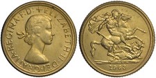 REGNO UNITO  GREAT BRITAIN - ELISABETTA II - STERLINA NO ORO 1963 - COPY RICONIO