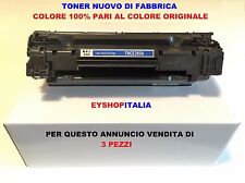 3 TONER COMPATIBILI PER STAMPANTE LASER HP LASERJET P1100 CARTUCCIA CE285A 85A
