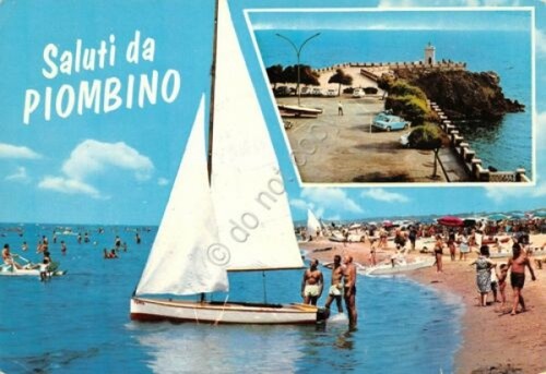 Cartolina piombino vedute - piombino,