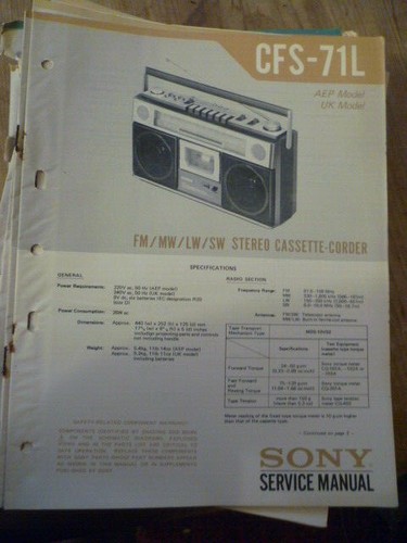 Sony cfs 71l - sony, radio