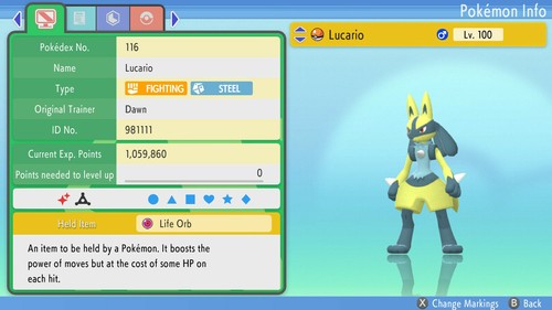 Shiny lucario 6ivs - lucario,