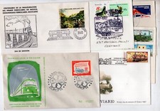 FERROVIE, IN TUTTO IL MONDO, 10 DIVERSE FDC, 1959