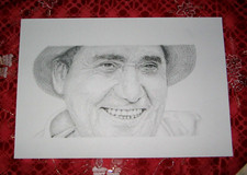 DISEGNO MATITA E CARBONCINO 33X48 - ALBERTO SORDI - BELLISSIMO!