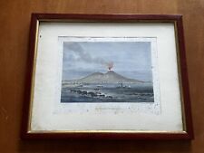 Quadro in legno veduta del Vesuvio di Portici 30x24 cm