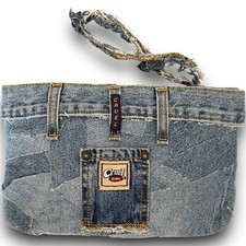 Borsa jeans patchwork vintage upcycled crudele ragazza denim pochette boro braccialetto fatto a mano
