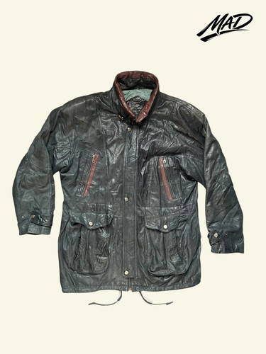 Giacca vintage pelle nera - giacca,