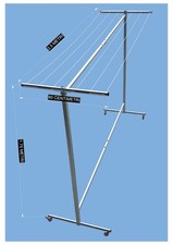 Stendibiancheria con Ruote da Esterno - Stendino per Giardino Veranda Balcone