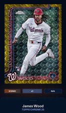 TOPPS BUNT CHROME 25 - SCHEDA DIGITALE ICONICA geometrica oro James Wood (RC)