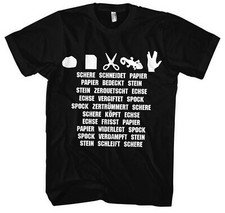 T-shirt uomo pietra, carta, forbici, lucertola, Spock | Big Bang Theory Bazinga Fun