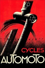 Cicli Automoto 1930 Poster Vintage Stampa Bicicletta Francese Pubblicità Retro Art