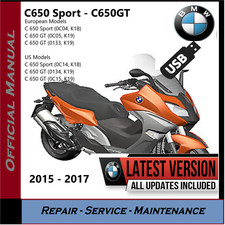 BMW C650 SPORT C650 GT Manuale Officina Servizio Riparazione 2015 2016 2017 C 650 USB