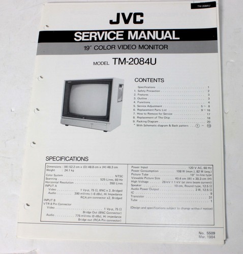 Jvc 2084u monitor video - jvc,
