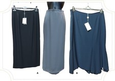 Gonna Estate Midi Tinta Unita Spacco Laterale Blu Nero Grigio 42-52 Ita 2 Models
