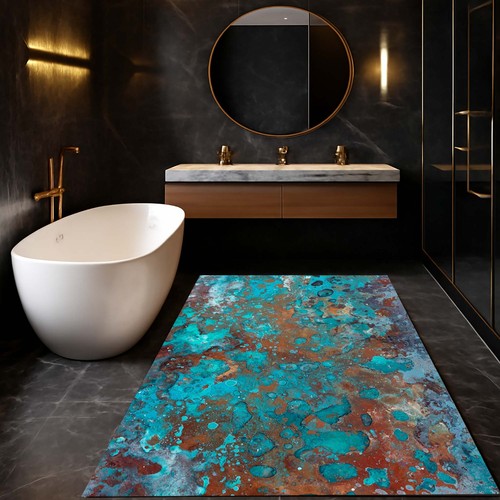 Tappeto bagno rustico - , blu