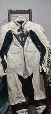 TUTA MOTO DAINESE IN PELLE INTERA  BIANCA E NERA