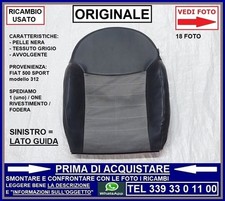 RIVESTIMENTO FODERA SCHIENALE DEL SEDILE ANTERIORE SINISTRO SX FIAT 500 SPORT