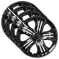 Set 4 Copricerchi 16 Pollici Fun Black Coppe Ruota Nere Universali per Peugeot