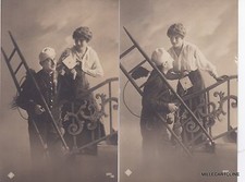 # LO SPAZZACAMINO E LA LETTERA D'AMORE - 2 cartoline b/n anni 1910