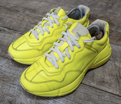 Gucci rhyton leather sneakers - gucci,