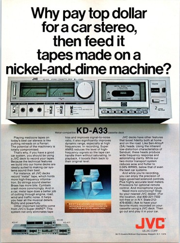 1980 jvc a33 cassette tape - 1980, kd-a33