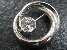 Spilla argento 925 TEKA Theodor ceppo design vintage con pietra preziosa cristallo di rocca