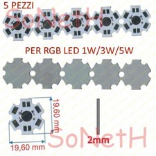 SUPPORTO DISSIPATORE IN ALLUMINIO HEAT SINK PER LED RGB 1W 3W 5W - 5 PEZZI