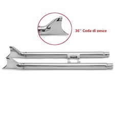 Per Harley Softail Heritage Deluxe 07-17 36" Torte di scarico Fishtail Slip ons