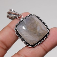 Ciondolo gioielli etnici alla moda fatto a mano con pietra preziosa agata...