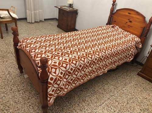Letto singolo legno con - letto, in