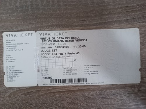 Biglietto basket ticket virtus - basket,