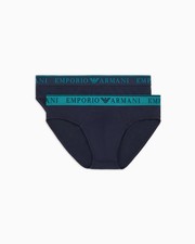 EMPORIO ARMANI - Slip 2pack blu con logo per uomo