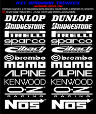KIT STICKERS ADESIVI KIT SPONSOR TECNICI MOTO CROSS  QUAD AUTO CORSA RALLY NOS