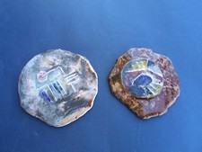 Coppia Tondi Medaglioni Ceramica Faenza Forse Zauli Carlo