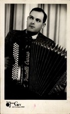 Foto cartolina musicista con